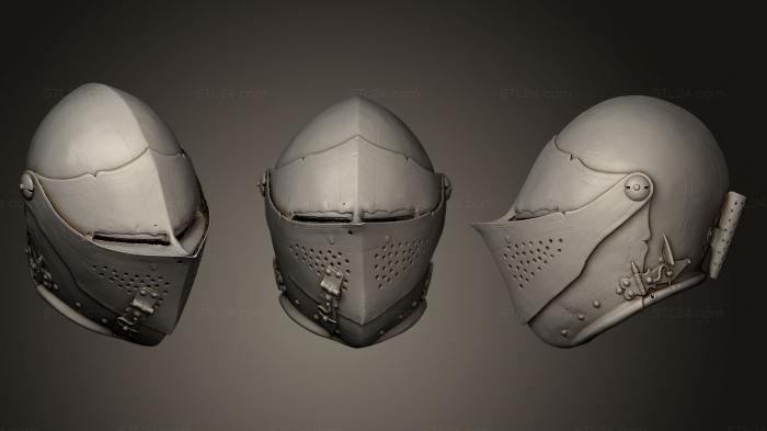 Статуэтки и статуи разные (Рыцарский шлем, STKR_0602) 3D модель для ЧПУ станка